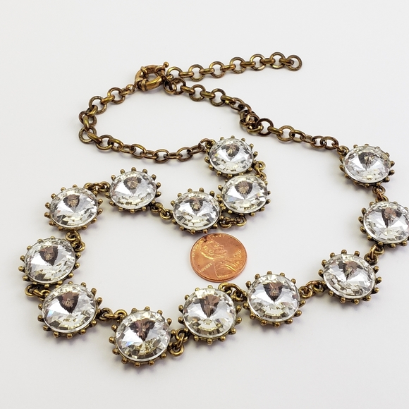 Rhinestone Statement Necklace Rivoli Rhinestones - Picture 6 of 8
